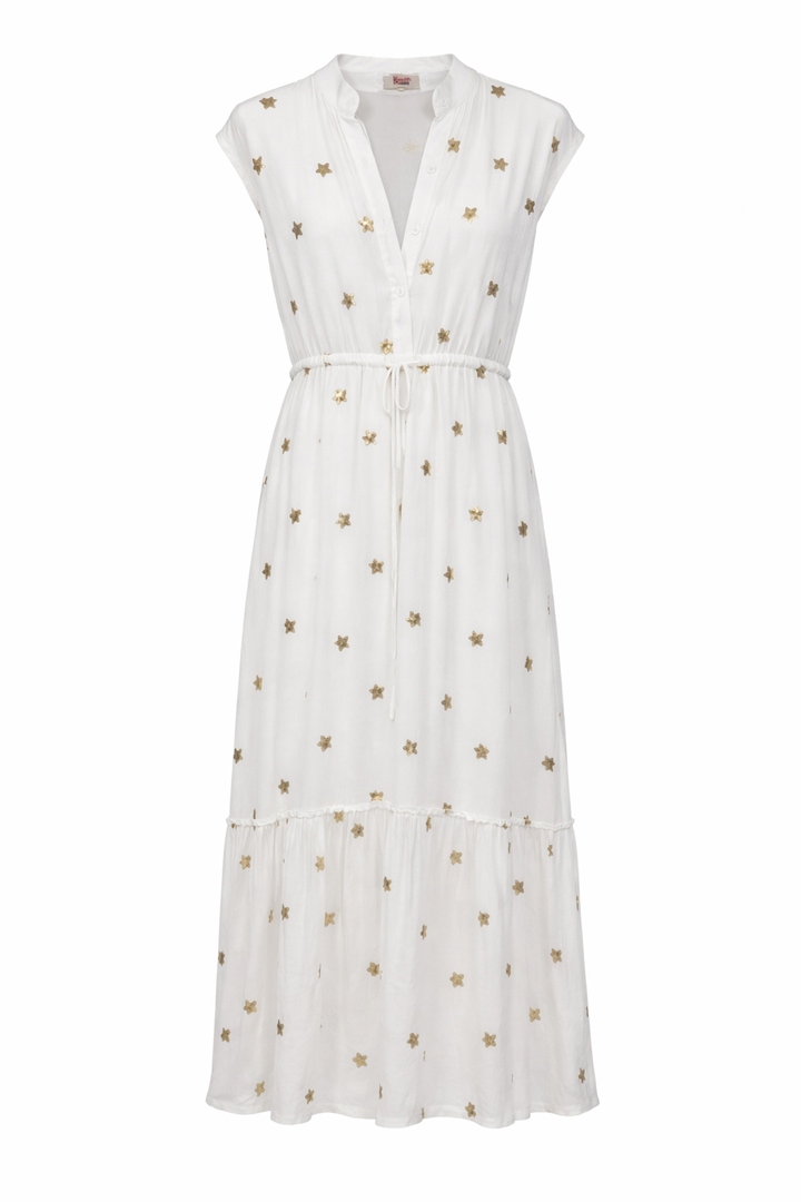 Vittoria Sequin Star Dress White