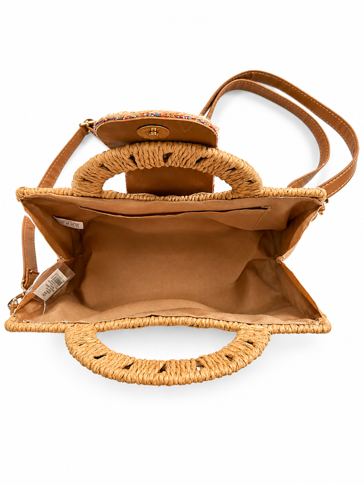 Bodhi Beaded Woven Bag Tan