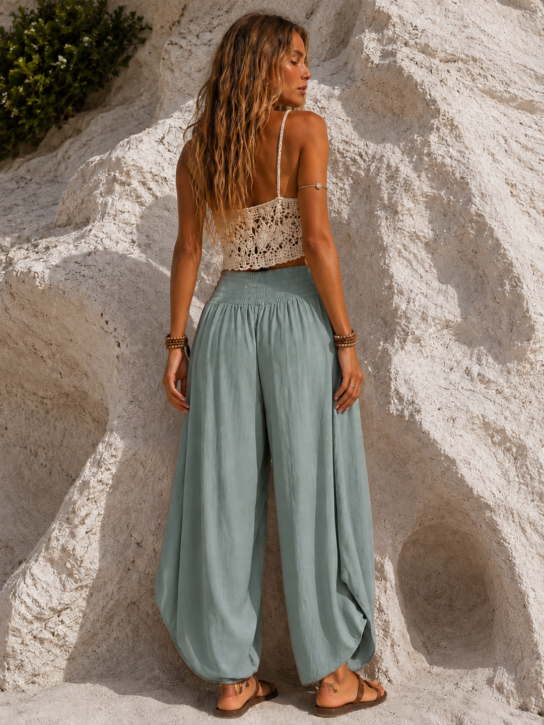 Amelita Split Barrell Leg Trousers Sage