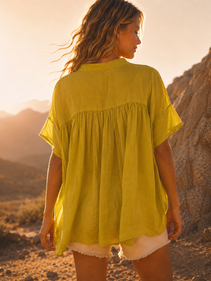 Mattina V - Neck Top Ochre