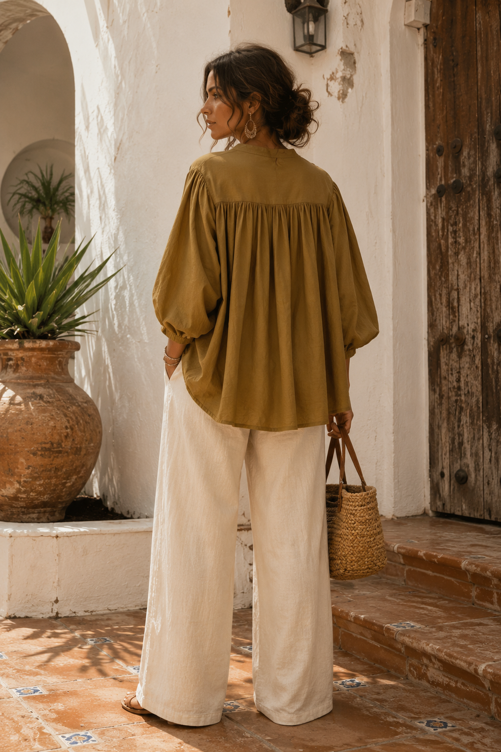 Linnea Balloon Sleeve Shirt Dark Mustard