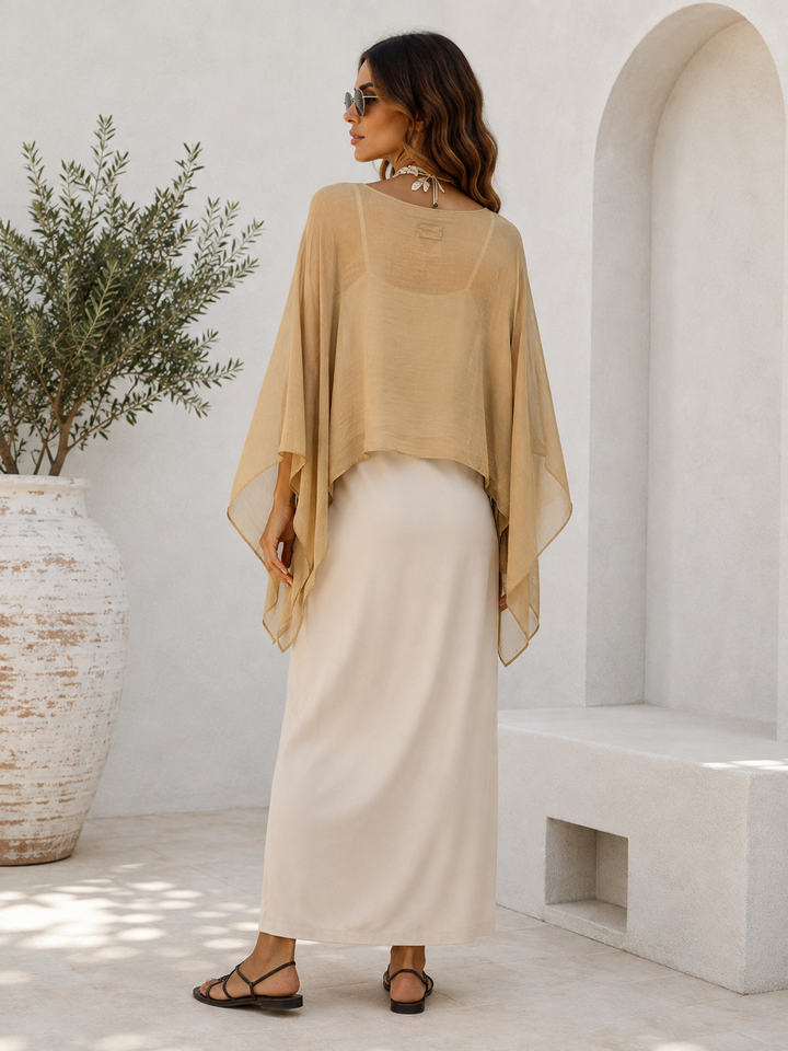 Delta Sheer Layering Top Camel