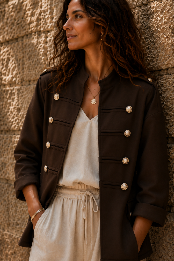 Cadence Military Jacket Chocolate