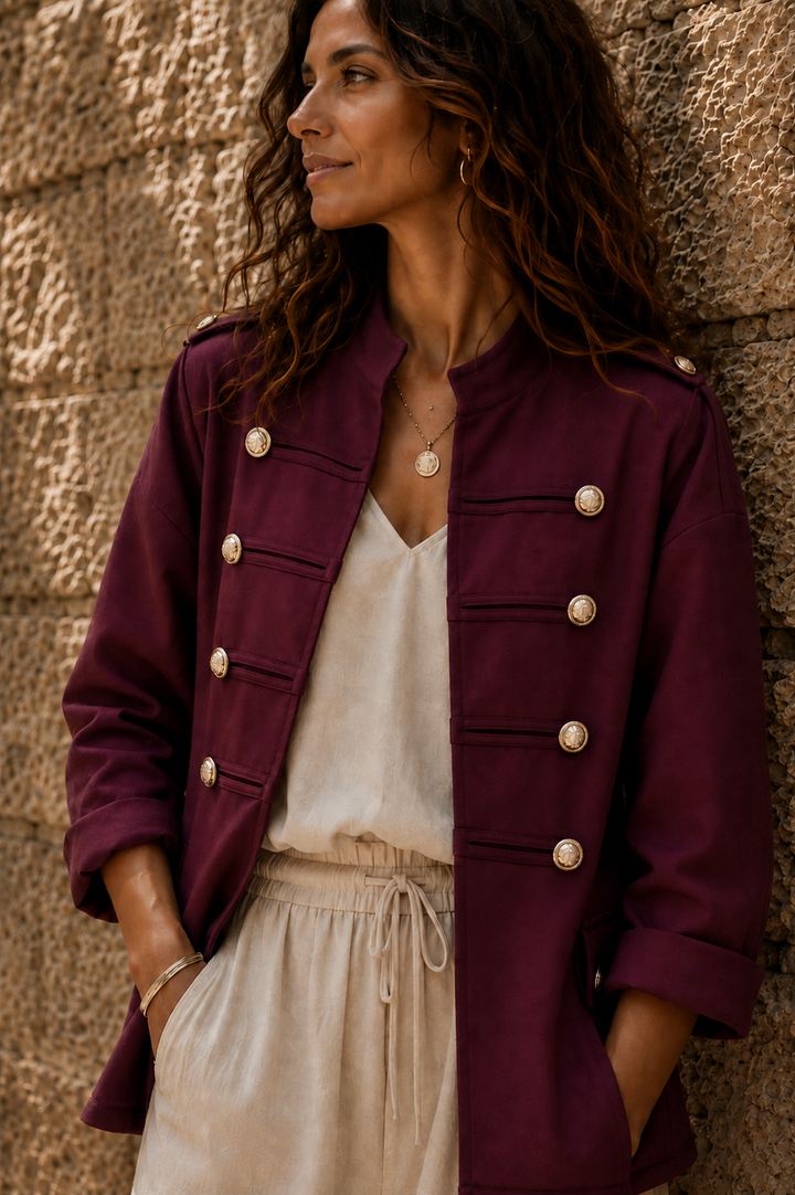 Cadence Military Jacket Burgundy