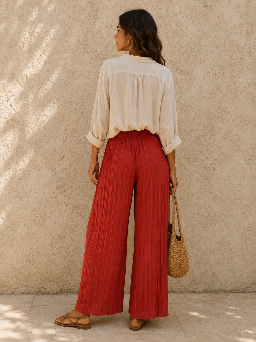 Polly Pleat Trousers Rust