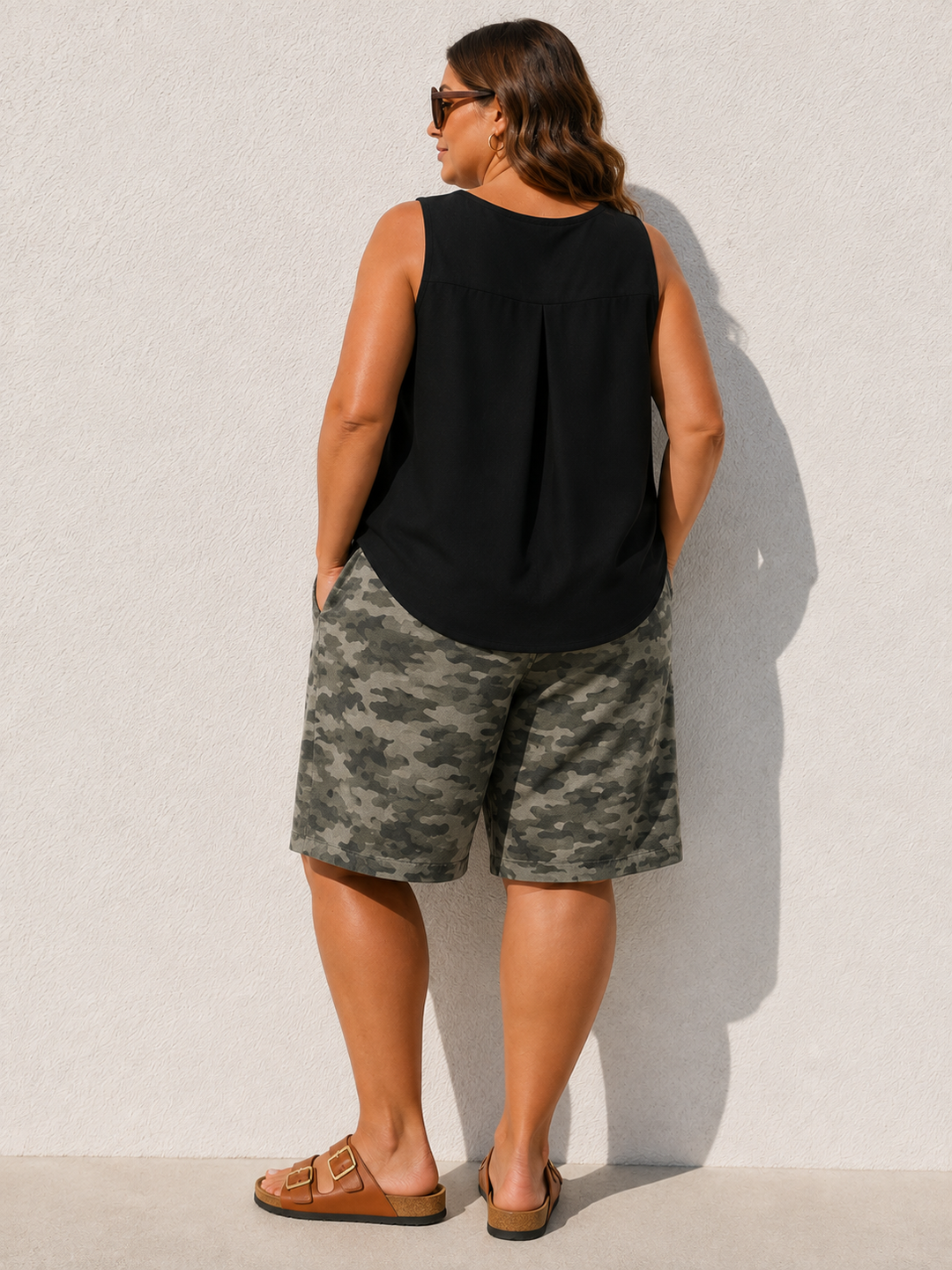 Camo Print Culottes Khaki
