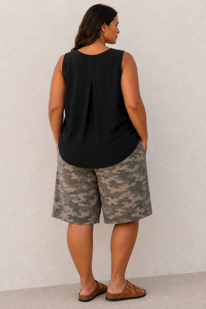 Camo Print Culottes Mocha