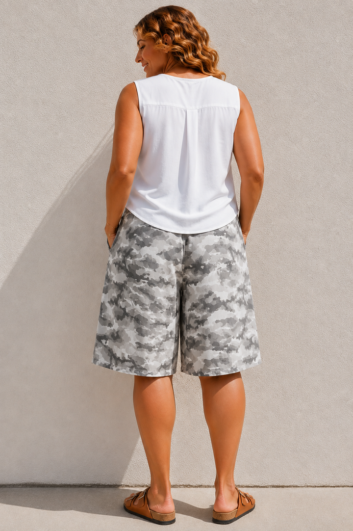 Camo Print Culottes Grey