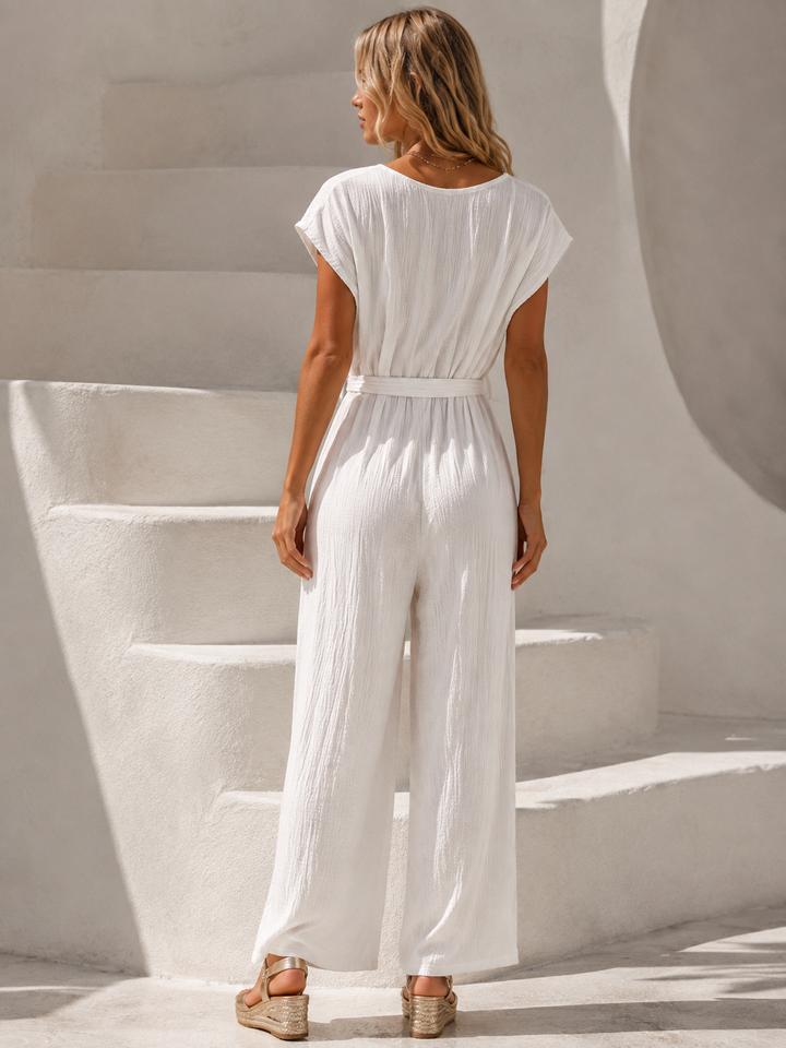 Mandy Crinkle Jumpsuit White