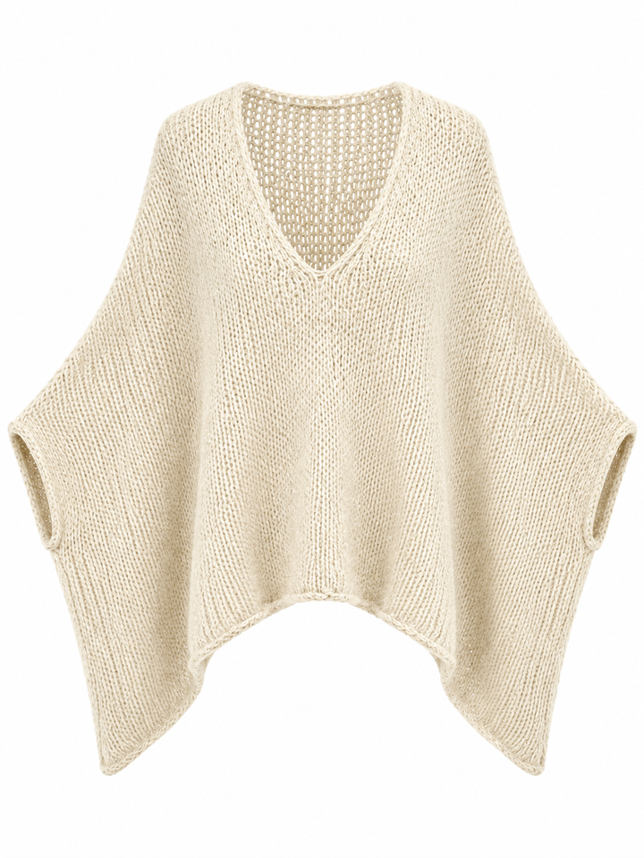 Knitted Poncho Top Cream