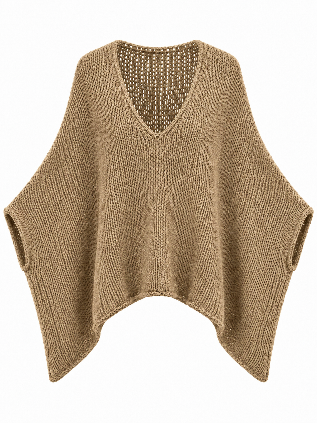 Knitted Poncho Top Coffee