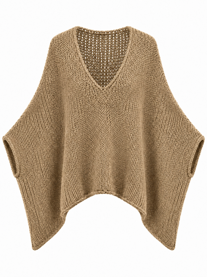 Knitted Poncho Top Coffee