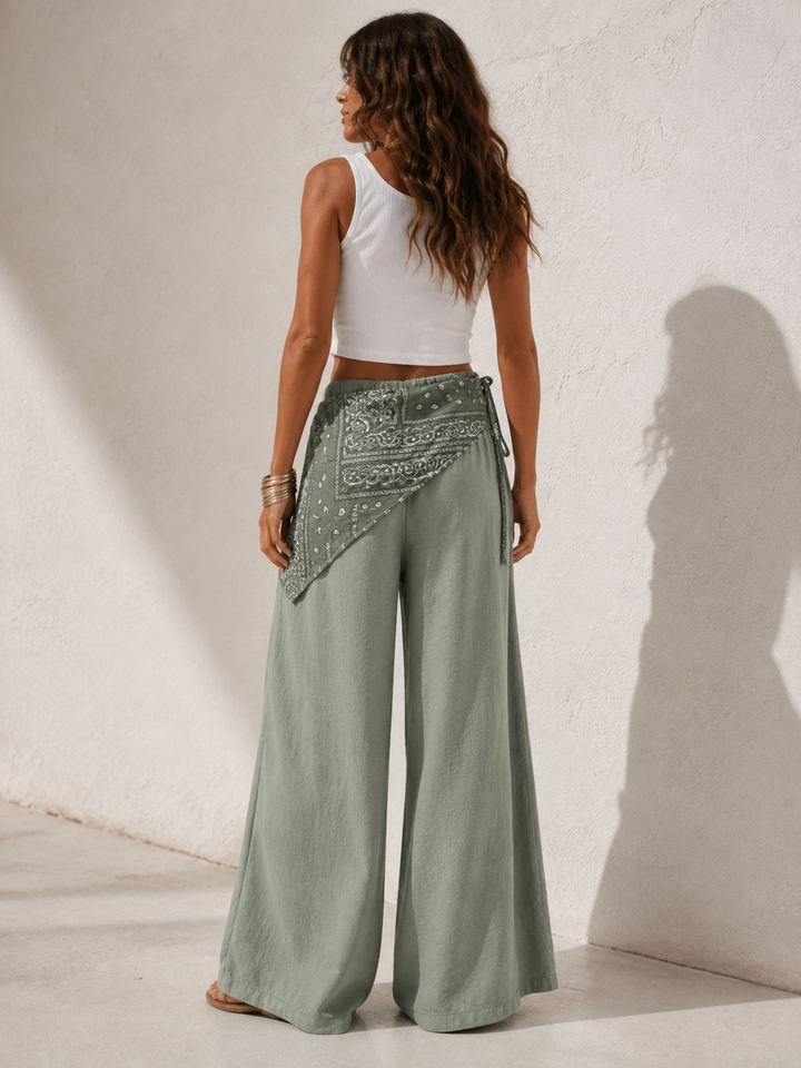 Bandana Wrap Trousers Khaki