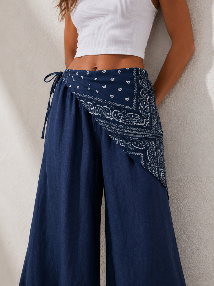 Bandana Wrap Trousers Navy