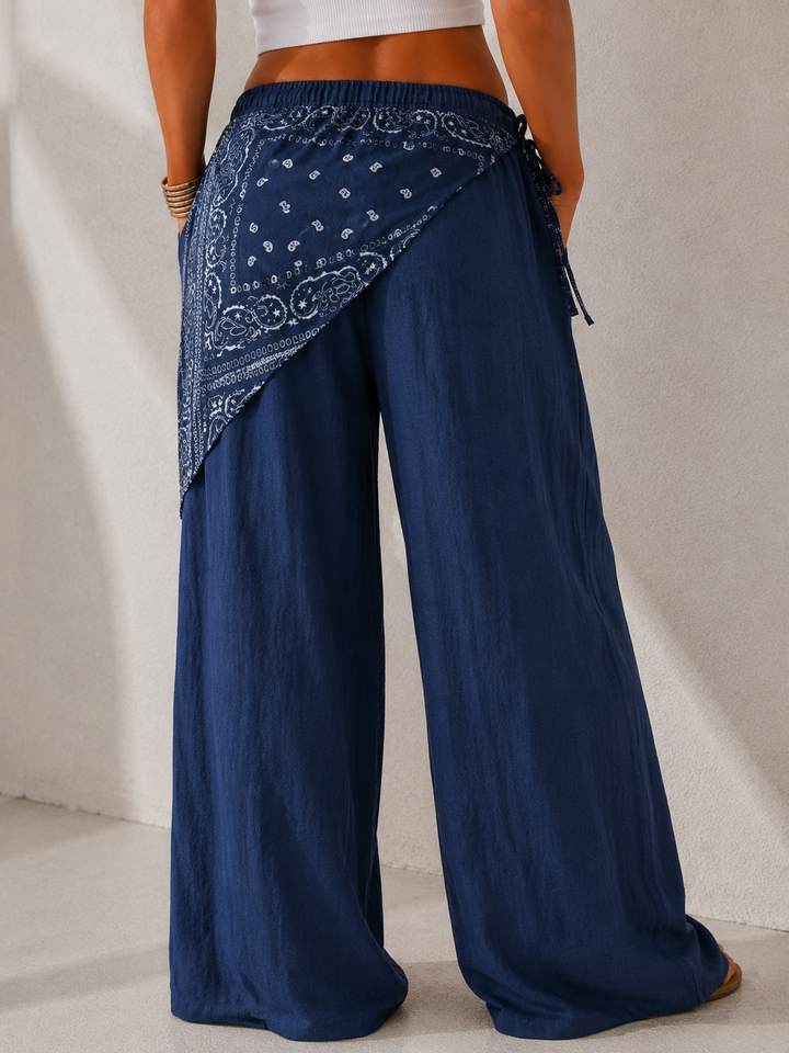 Bandana Wrap Trousers Navy