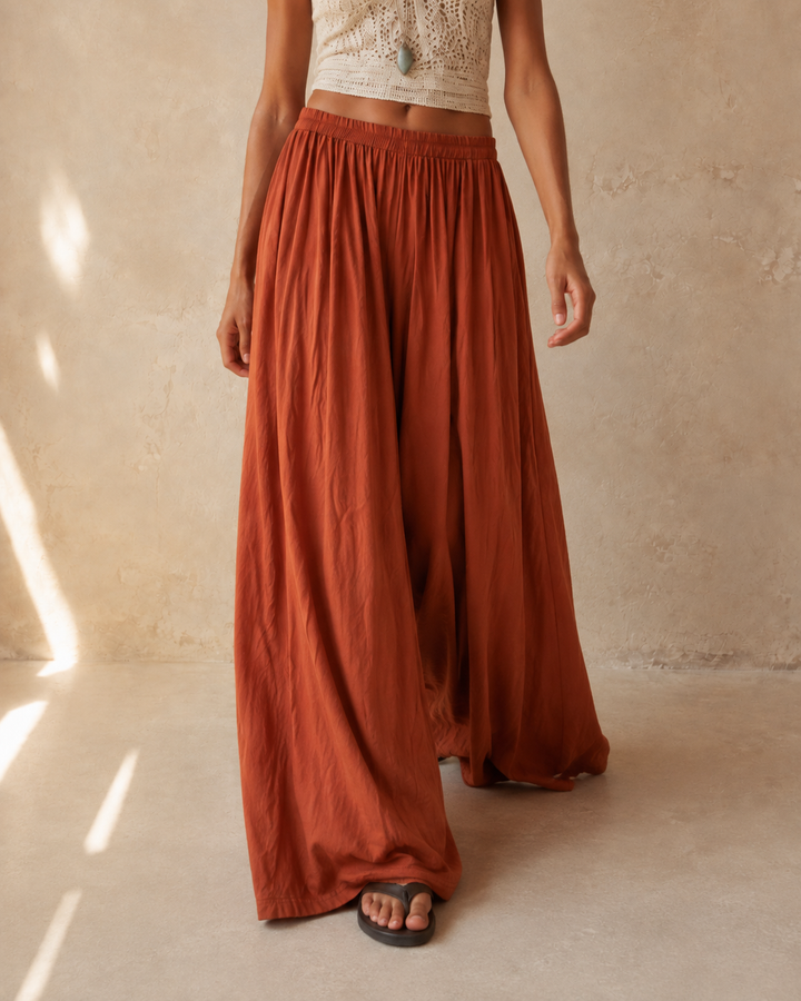 Tullan Wide Leg Trousers Rust