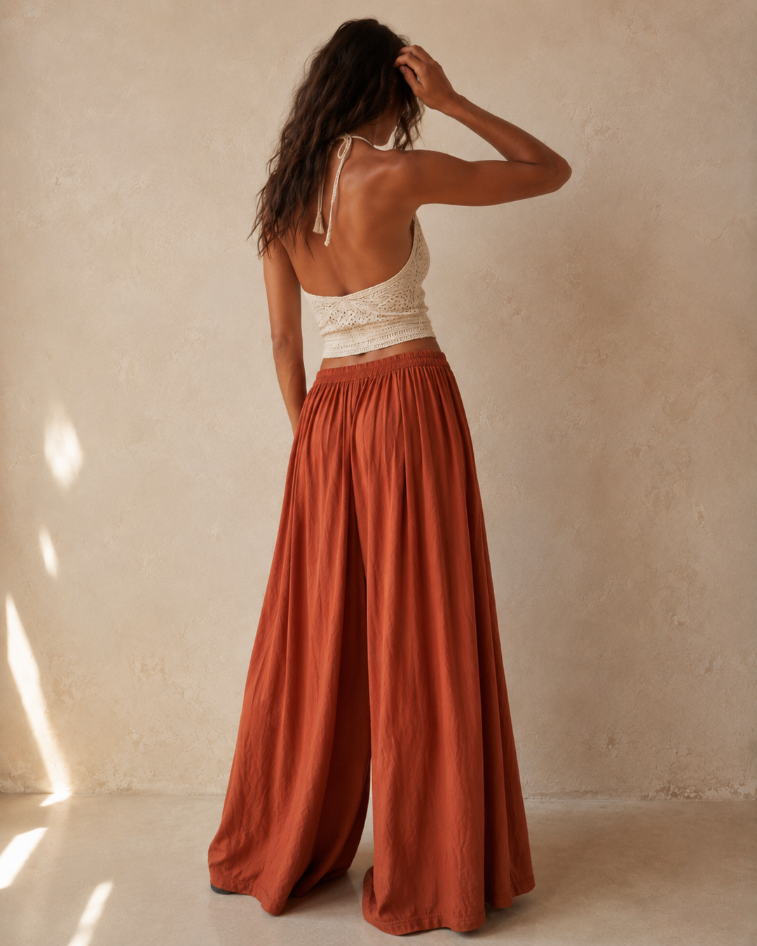 Tullan Wide Leg Trousers Rust