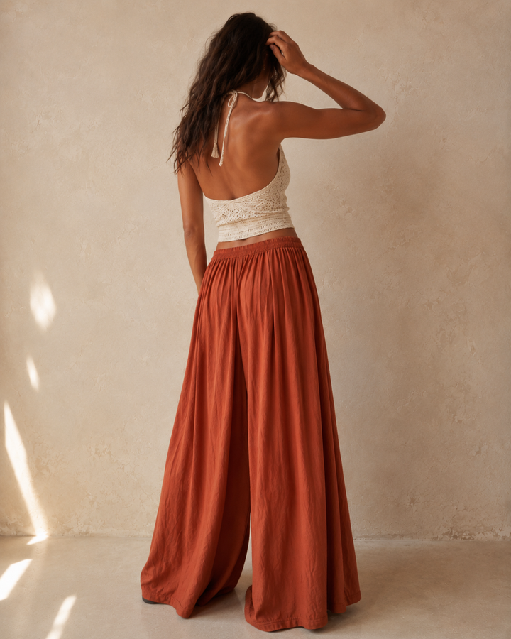 Tullan Wide Leg Trousers Rust