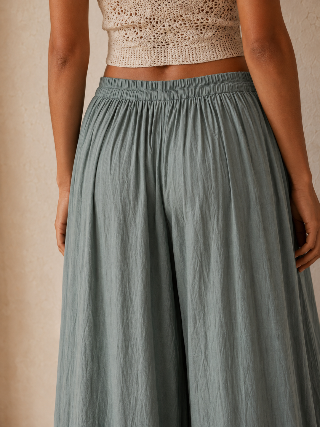 Tullan Wide Leg Trousers Khaki