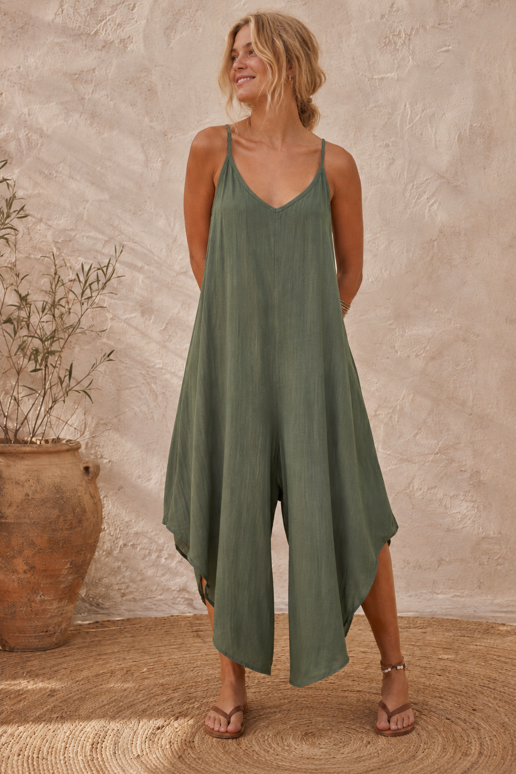 Alika Parachute Jumpsuit Khaki