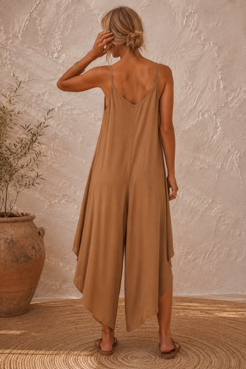 Alika Parachute Jumpsuit Camel