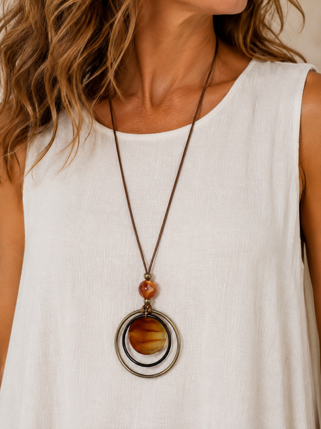 Freya Necklace Dress Beige