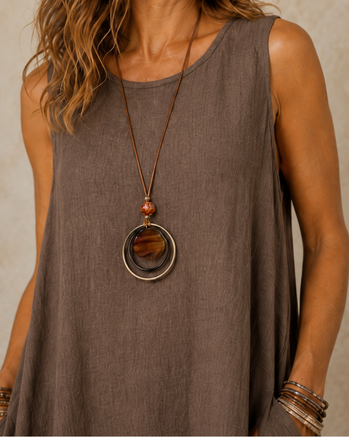 Freya Necklace Dress Chocolate