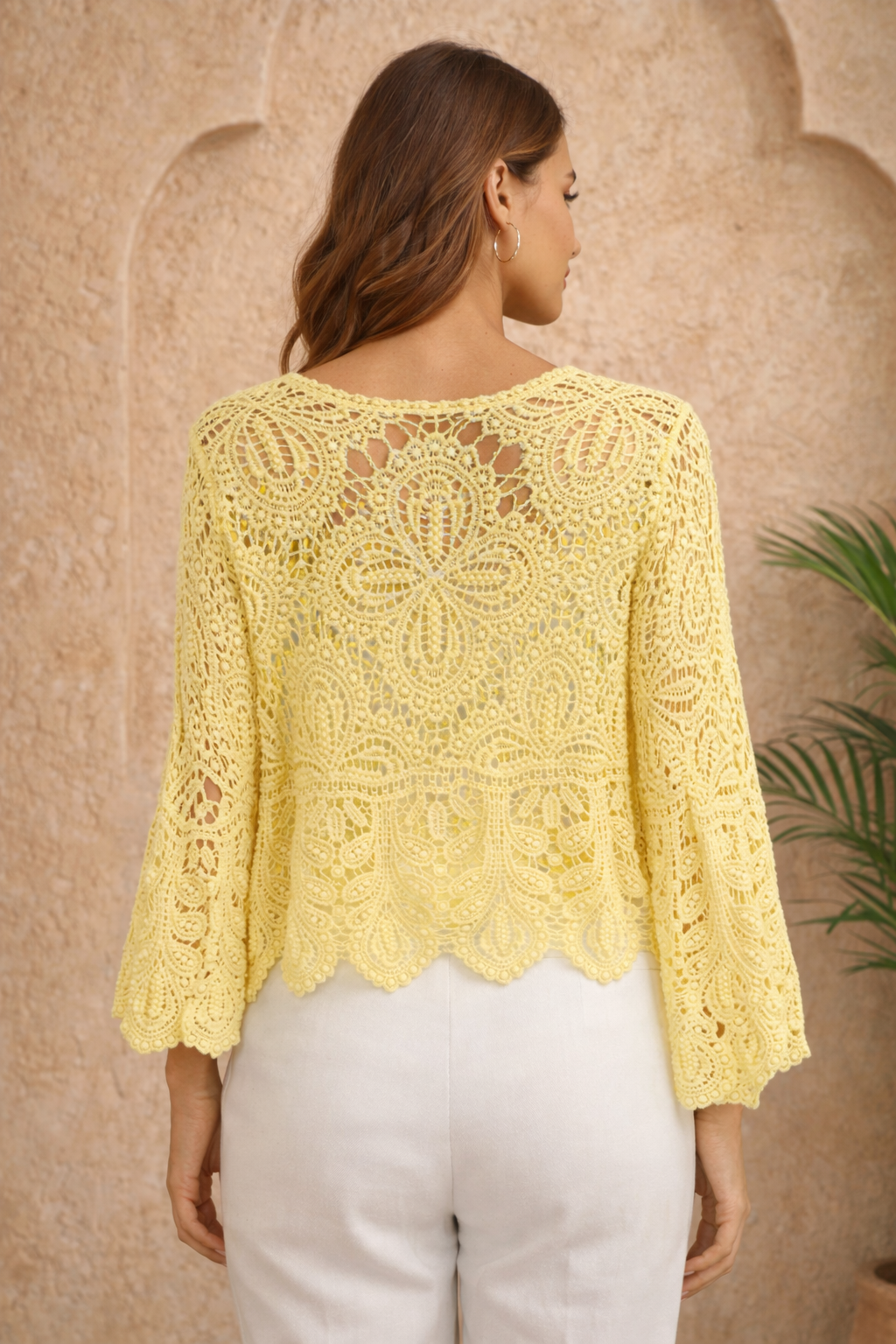 Cyra Crochet Cardigan Lemon