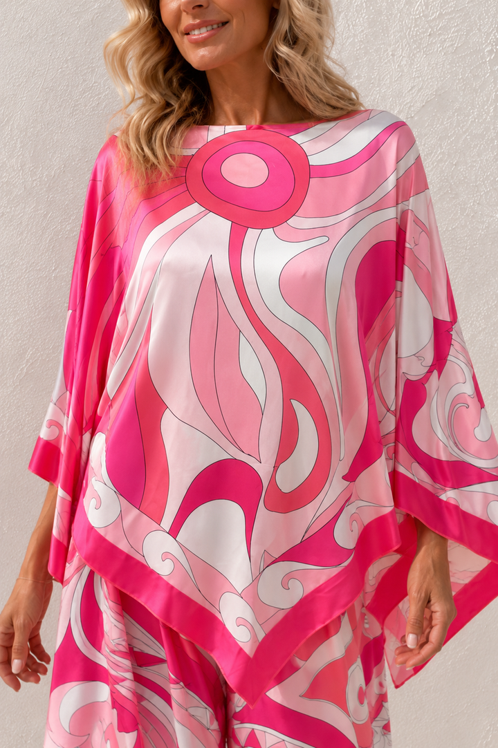 Ada Abstract Co-Ord Set Fuchsia