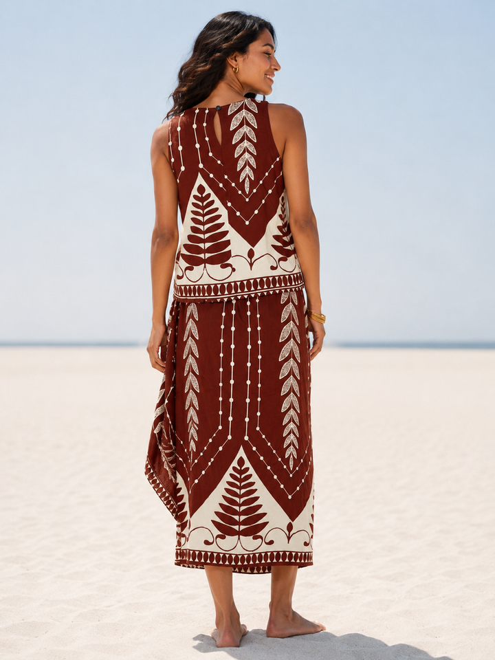 Greta Floral Co-Ord Rust