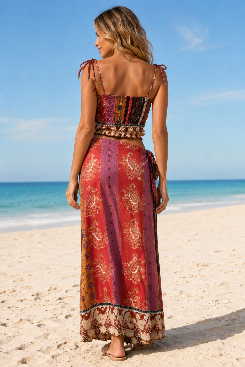 Enrica Paisley Co-Ord Peach