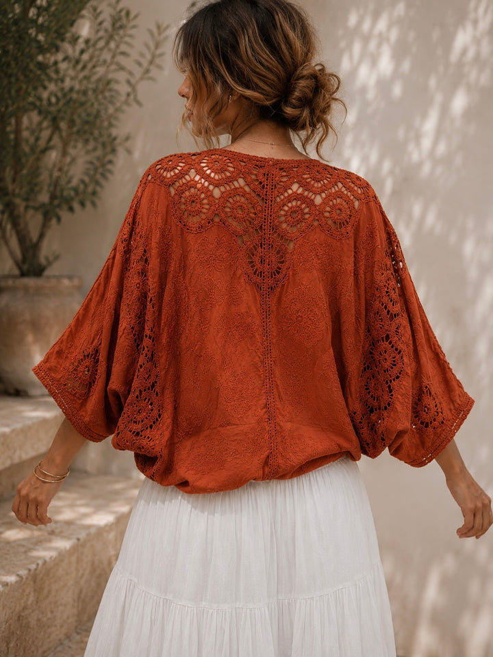 Chia Crochet Batwing Cardigan Cinnamon