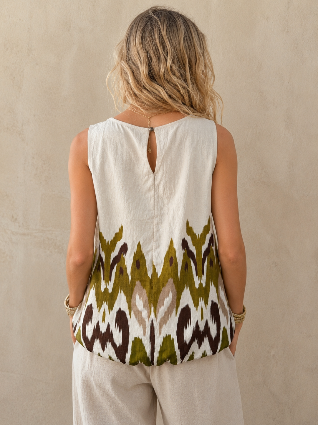 Deja Abstract Top Cream/Lime