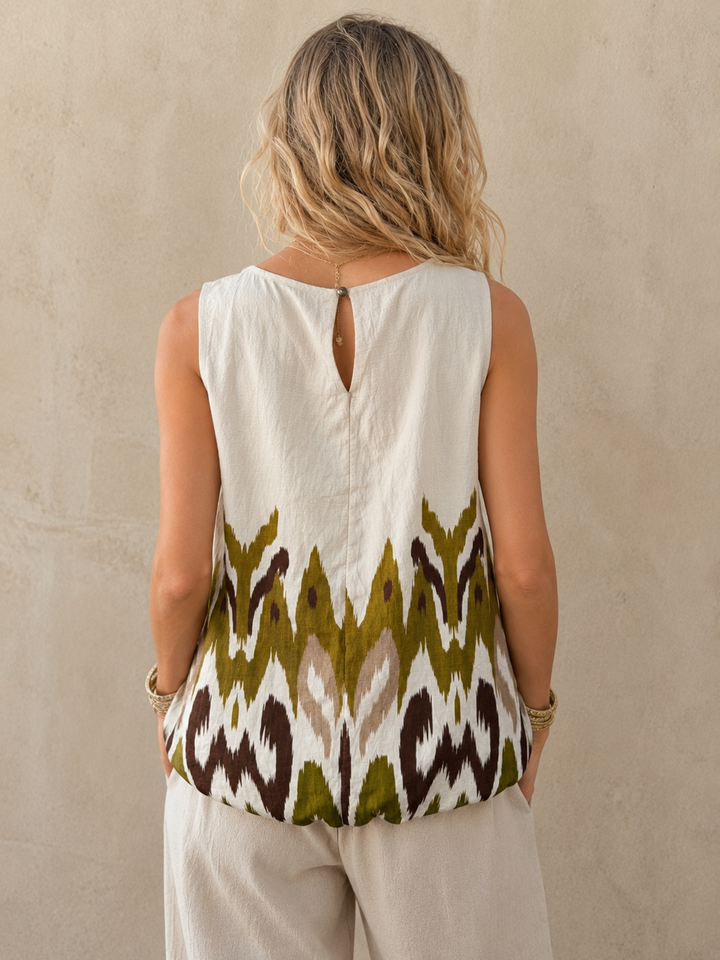 Deja Abstract Top Cream/Lime