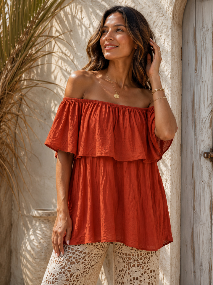 Francesca Gypsy Top Terracotta