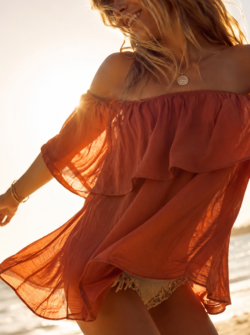Francesca Gypsy Top Terracotta
