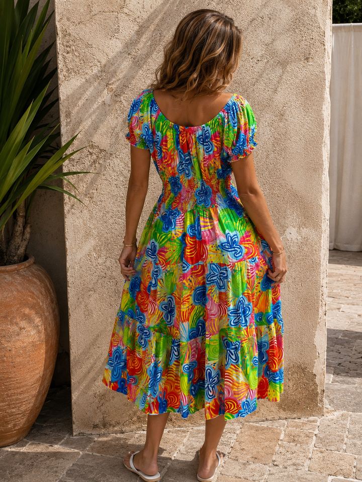 Milania Shirred Midi Dress