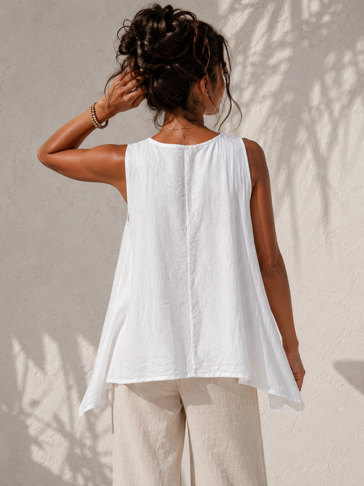 Gianna Sleeveless Top White