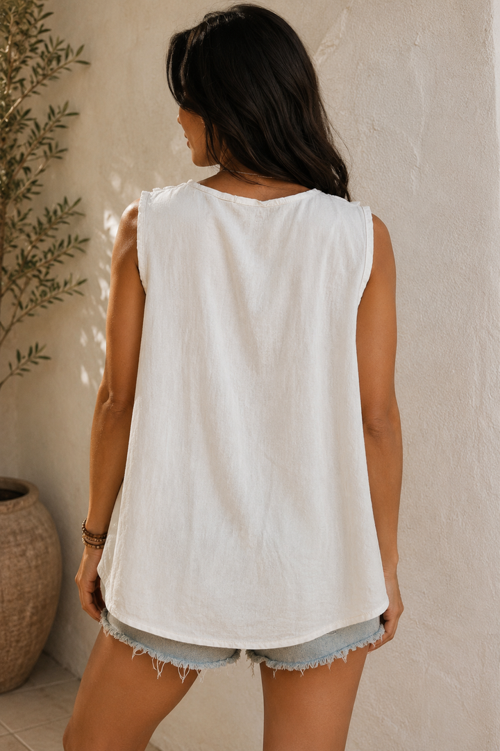 Cara Ruffle Top Cream