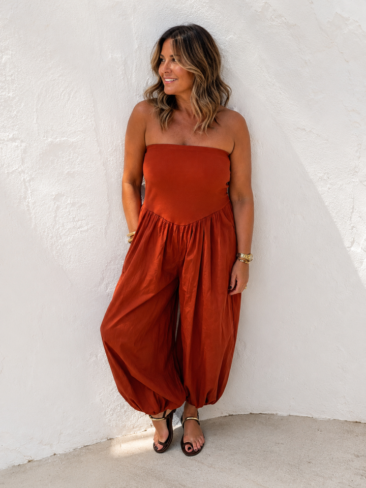 Pietra Balloon Leg Jumpsuit Cinnamon