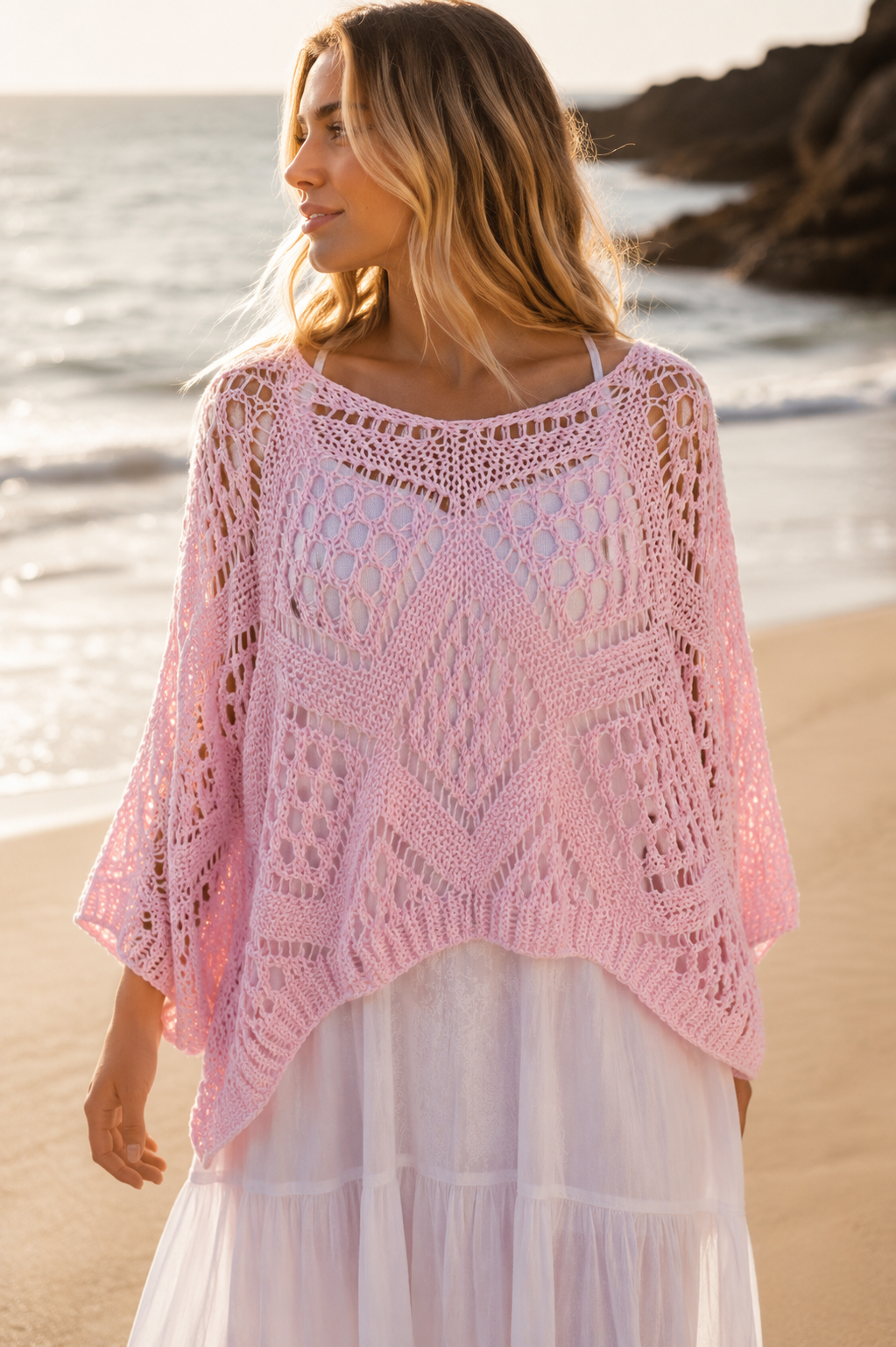 Orla Open Knit Top Pink