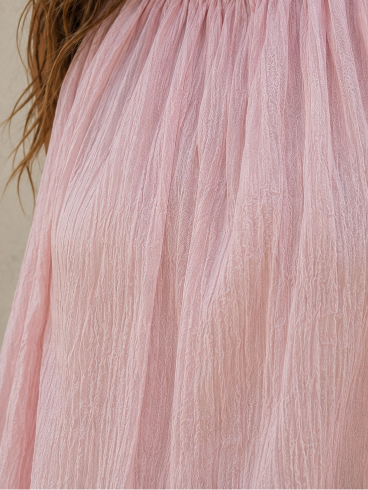 Concetta Crinkle Top Pink