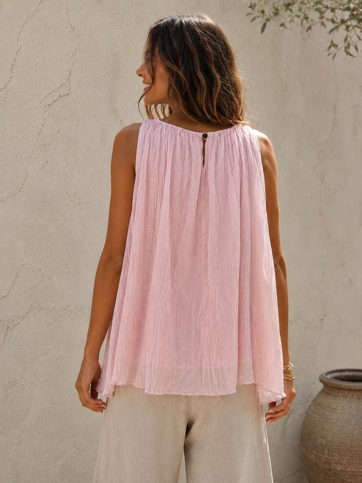 Concetta Crinkle Top Pink