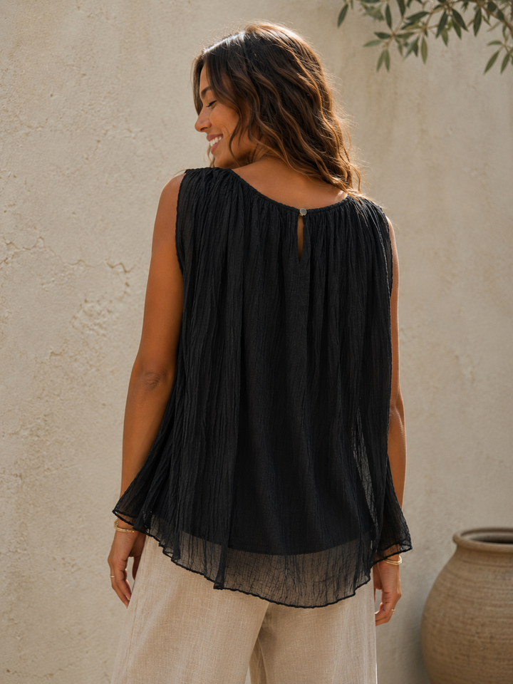 Concetta Crinkle Top Black