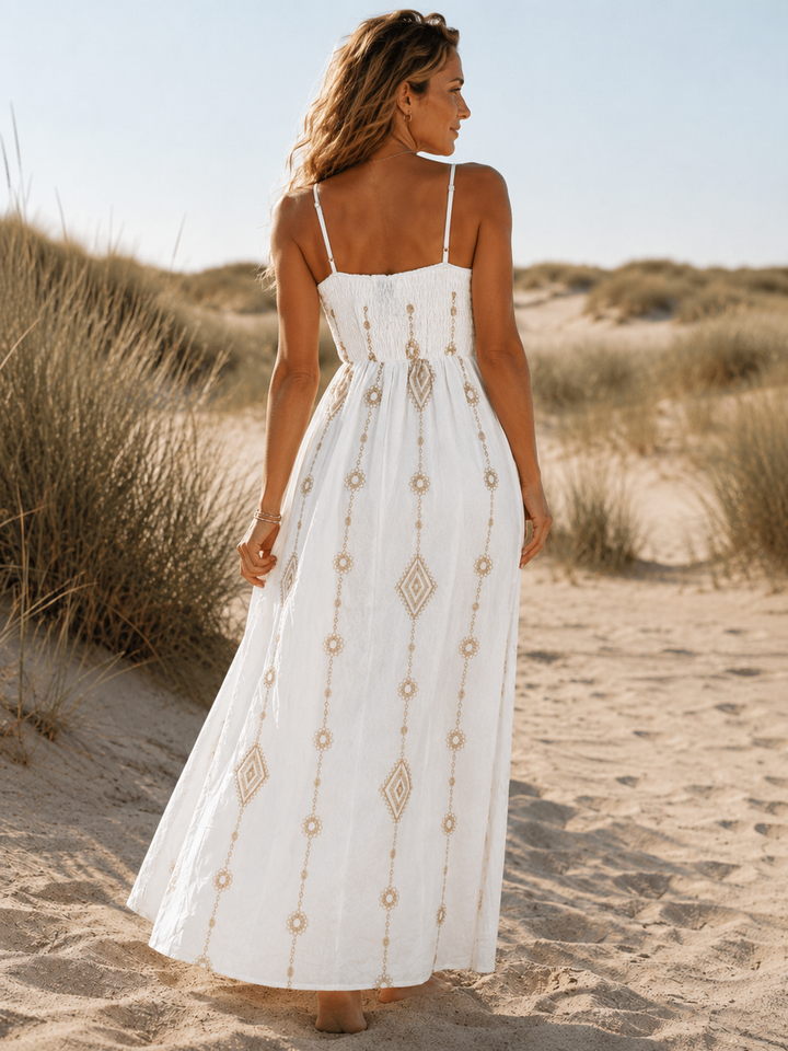 Diamond Charm Maxi Dress White