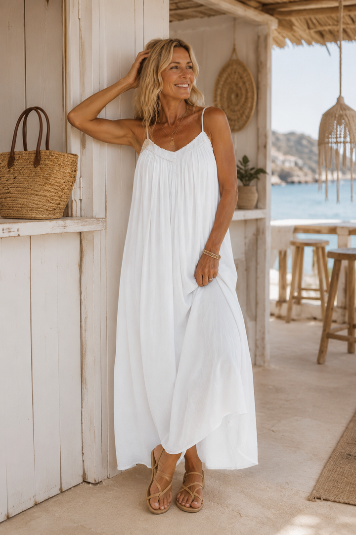 Corina Cotton Maxi Dress White