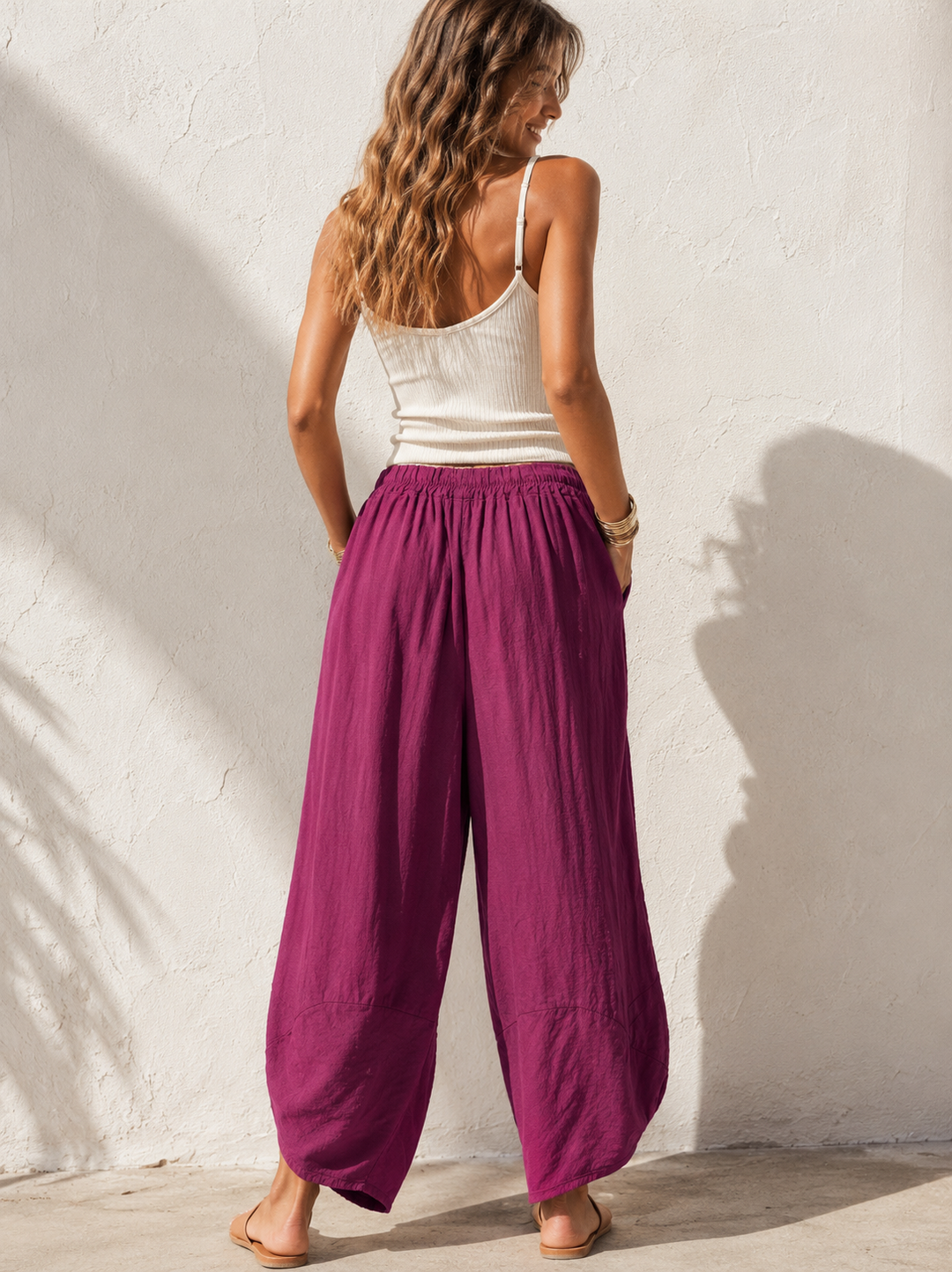 Tahlia Barrel Leg Trousers Plum