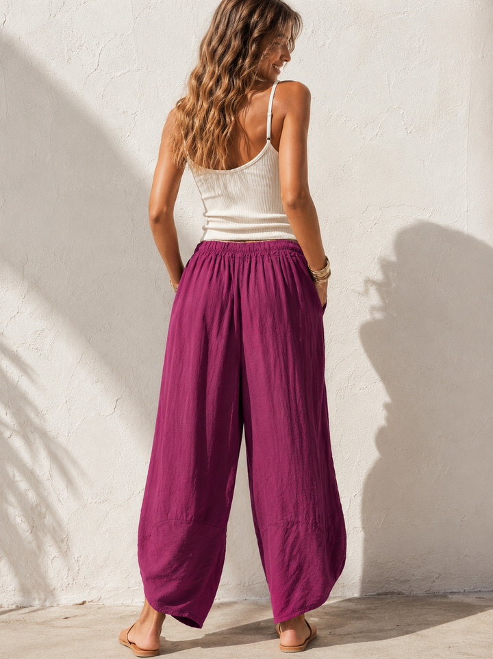 Tahlia Barrel Leg Trousers Plum