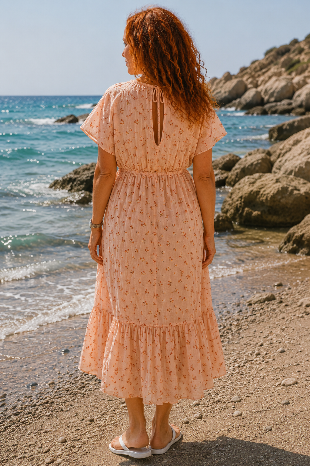 Darcy Floral Dress Peach