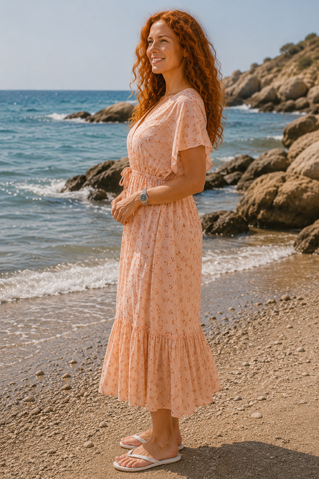 Darcy Floral Dress Peach